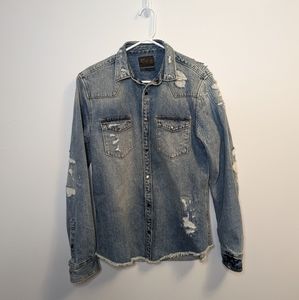 ZARA Medium Distressed Denim Jacket